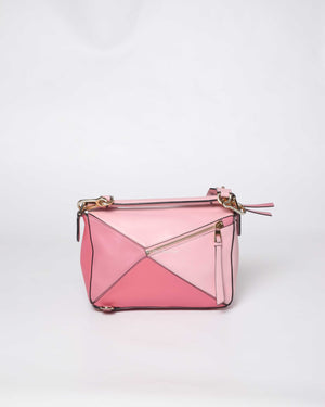 Loewe Pink Tricolor Leather Small Puzzle Bag-3