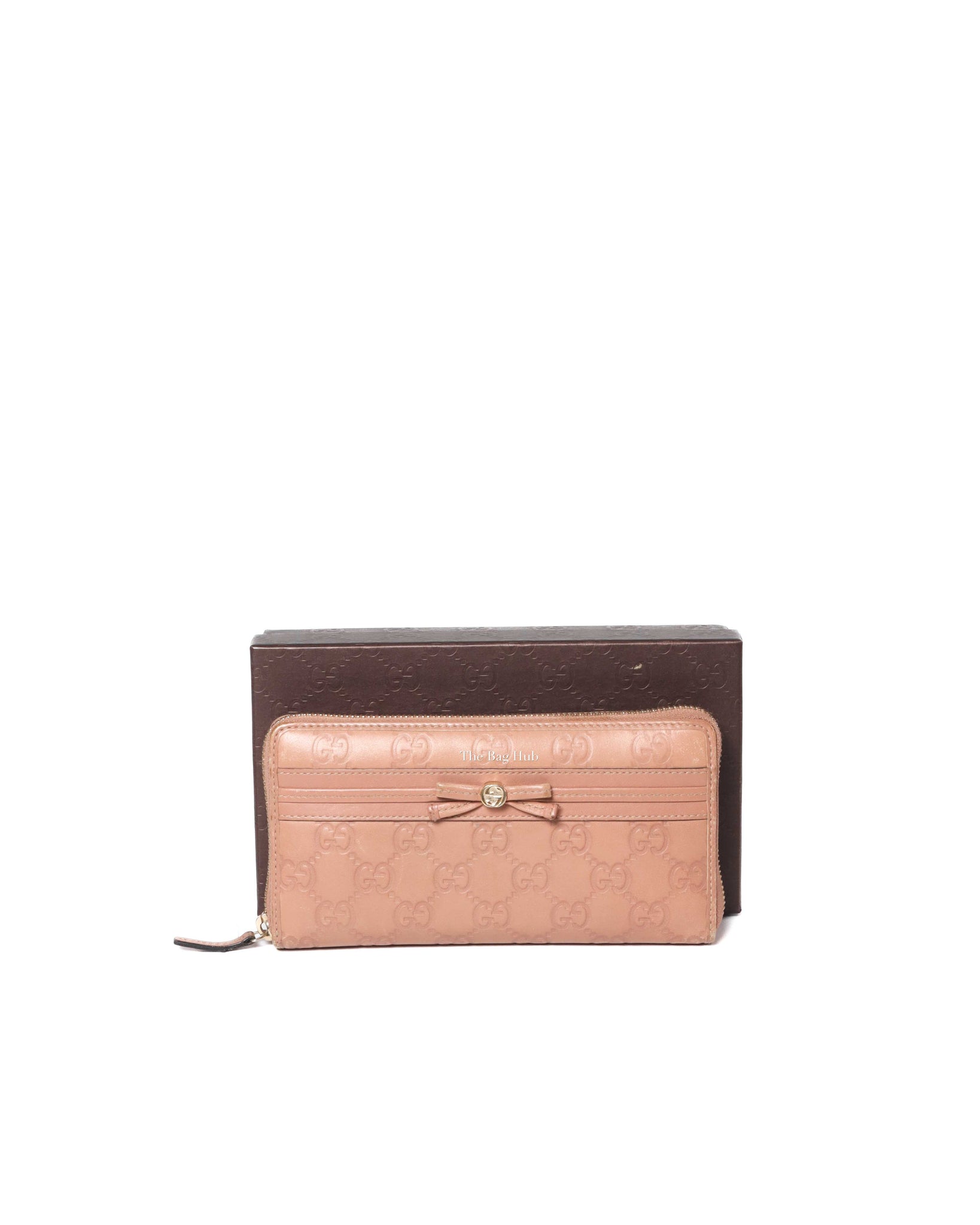 Gucci Blush Bow Gucci Shima Zip Around Long Wallet-12