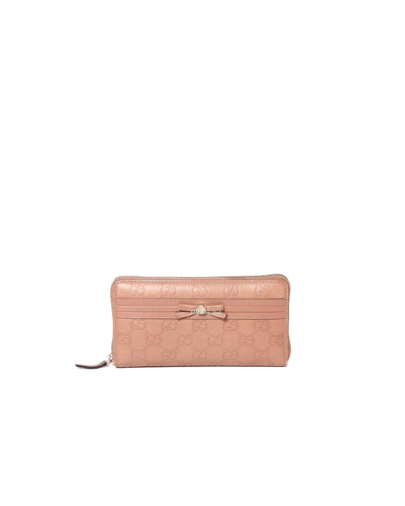 Gucci Blush Bow Gucci Shima Zip Around Long Wallet-2