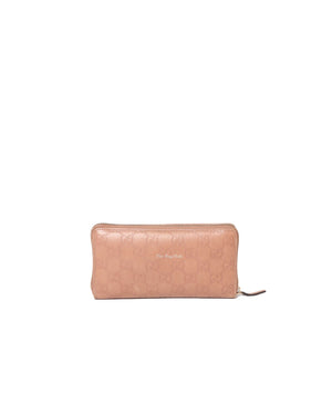 Gucci Blush Bow Gucci Shima Zip Around Long Wallet-3