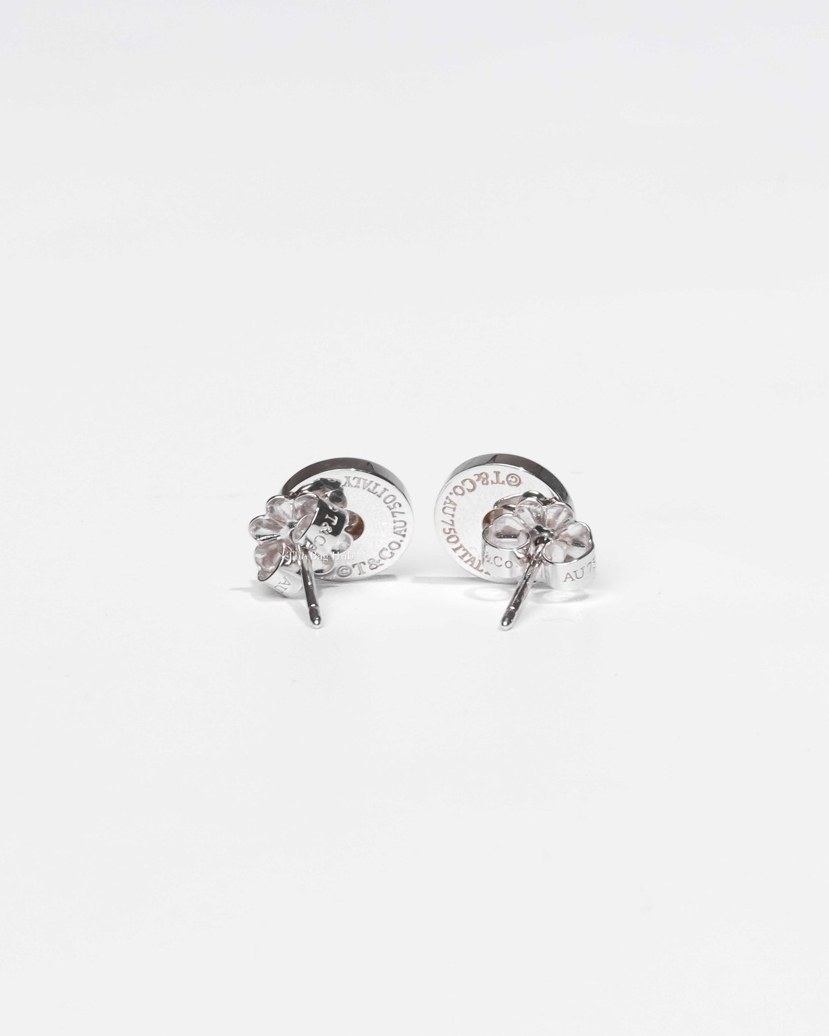 Tiffany & Co. White Gold 1837 Circle Earrings