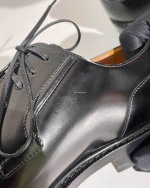 Dior Noir Leather Evidence Derby Men's Shoes Size 40 - 11