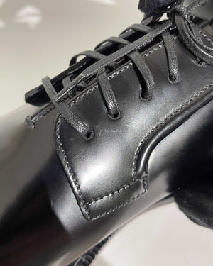 Dior Noir Leather Evidence Derby Men's Shoes Size 40 - 12
