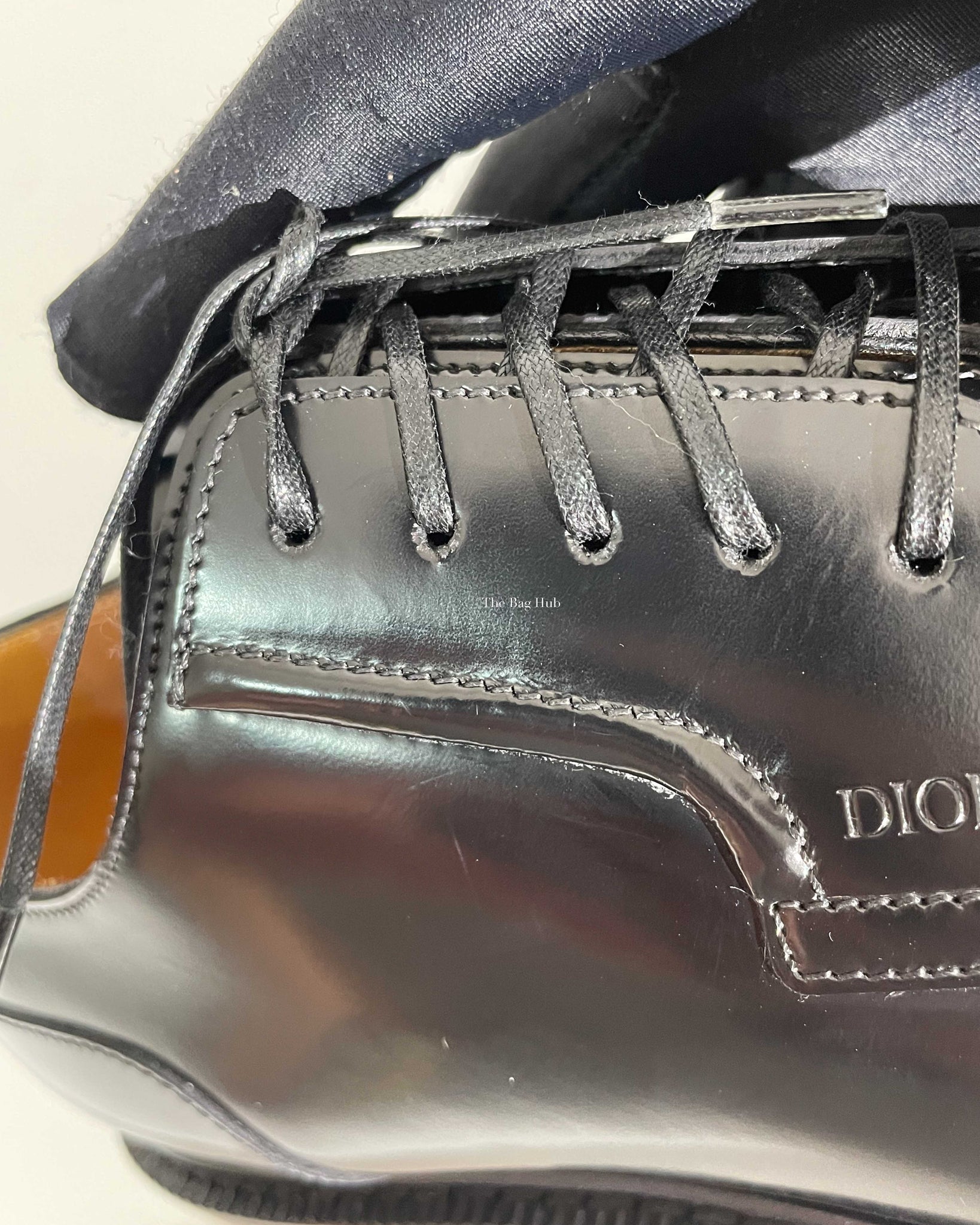 Dior Noir Leather Evidence Derby Men's Shoes Size 40 - 13