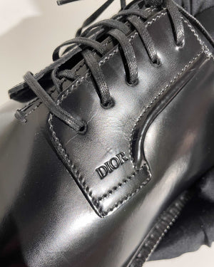 Dior Noir Leather Evidence Derby Men's Shoes Size 40 - 14