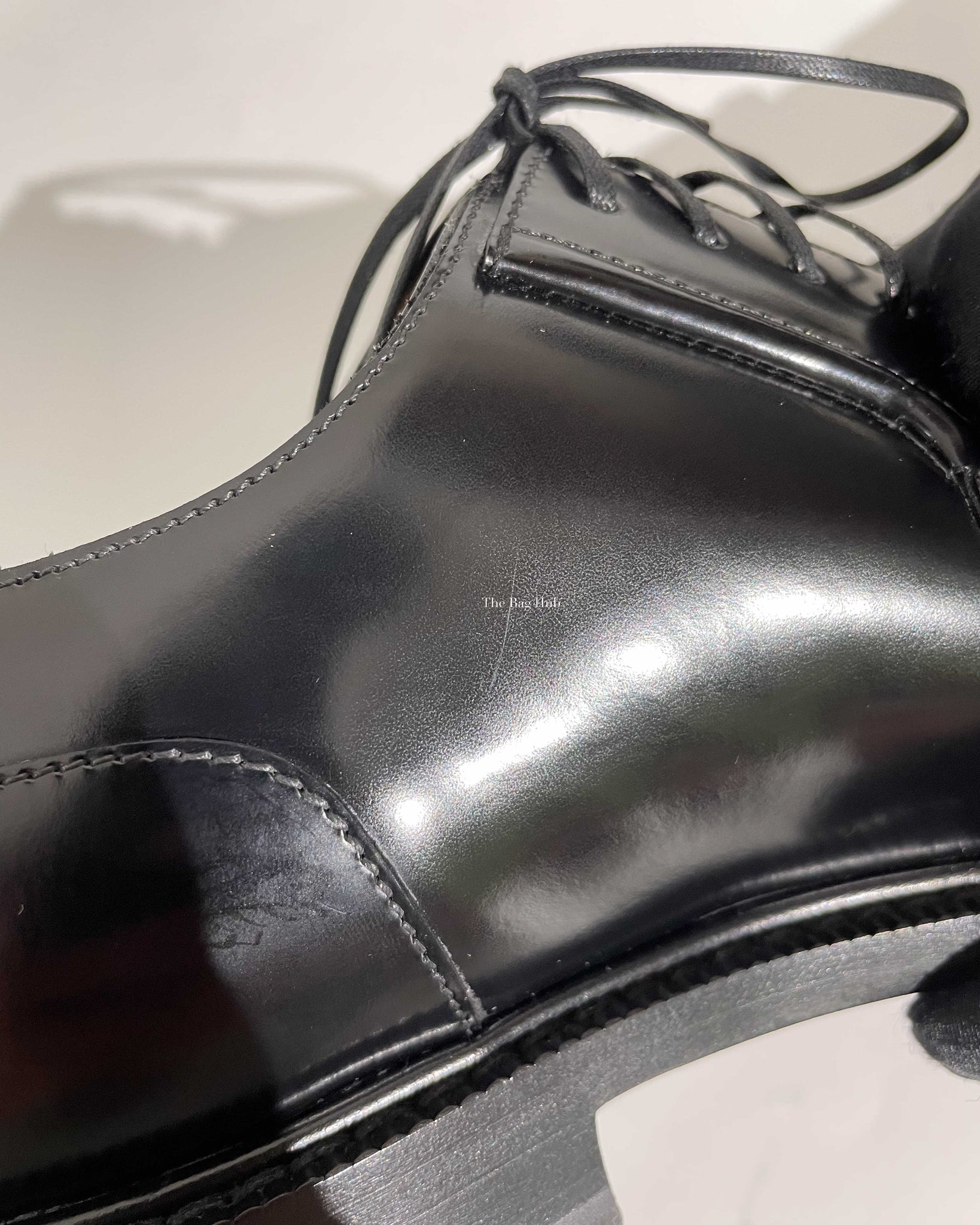 Dior Noir Leather Evidence Derby Men's Shoes Size 40 - 16