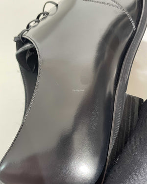 Dior Noir Leather Derby Lace Up Women's Shoes Size 39 - 19