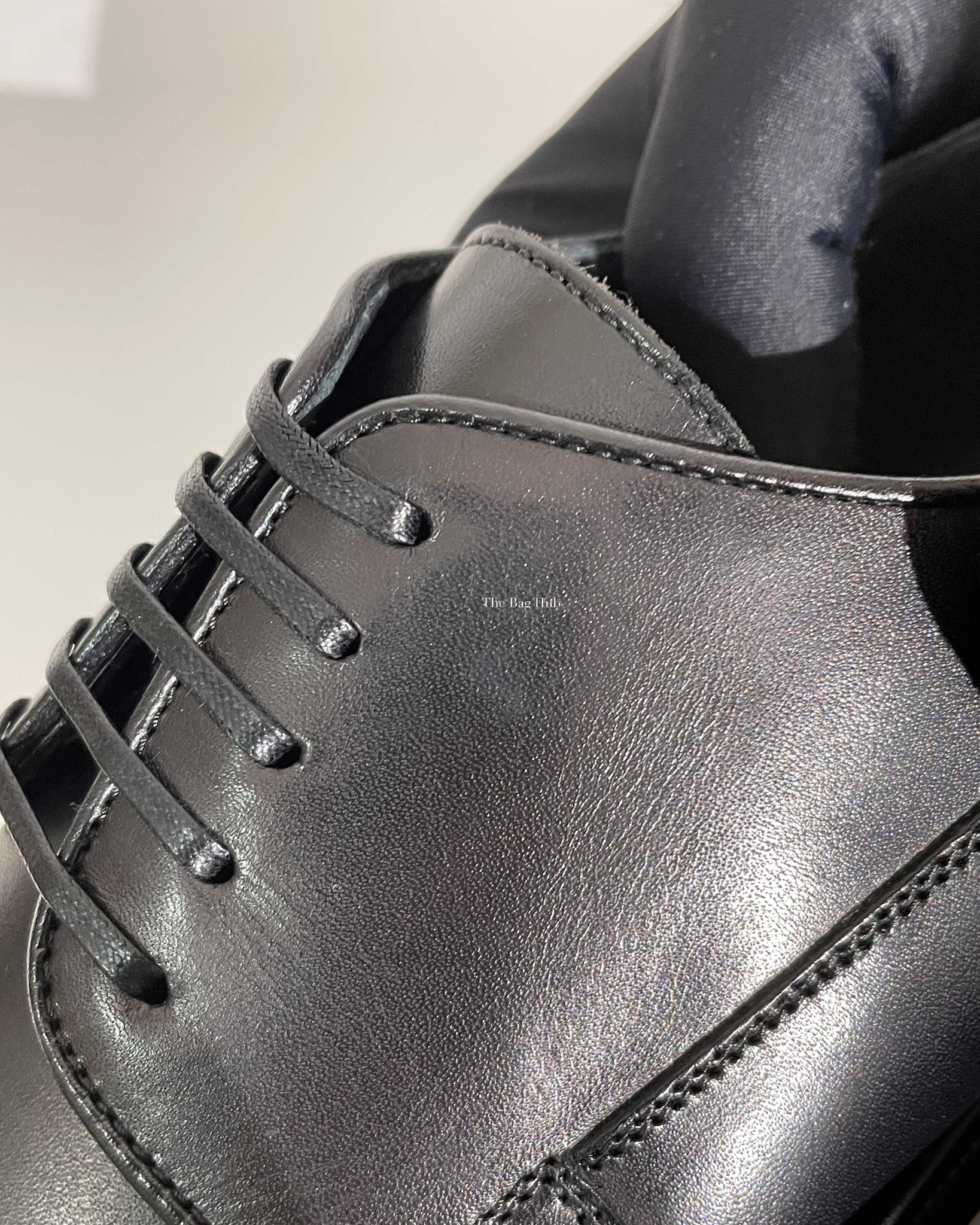 Dior Noir Leather Derby Lace Up Men's Shoes Size 40 - 12