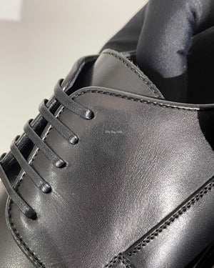 Dior Noir Leather Derby Lace Up Men's Shoes Size 40 - 12