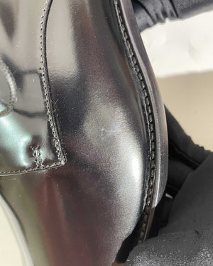 Dior Noir Shiny Calfskin Derby Lace Up Women's Shoes Size 39D - 13