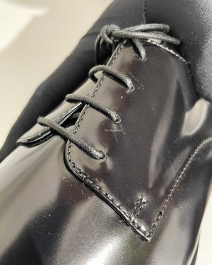 Dior Noir Shiny Calfskin Derby Lace Up Women's Shoes Size 39D - 16