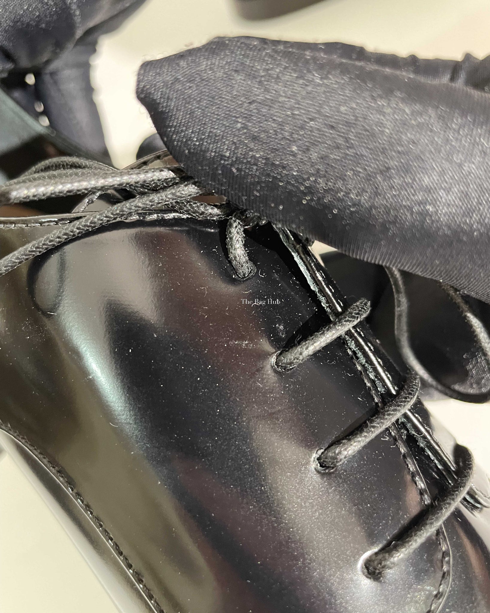 Dior Noir Shiny Calfskin Derby Lace Up Women's Shoes Size 39D - 17