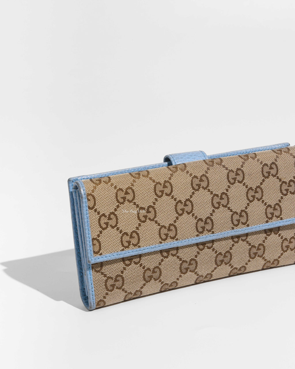 Gucci Light Blue GG Supreme Canvas Long Wallet