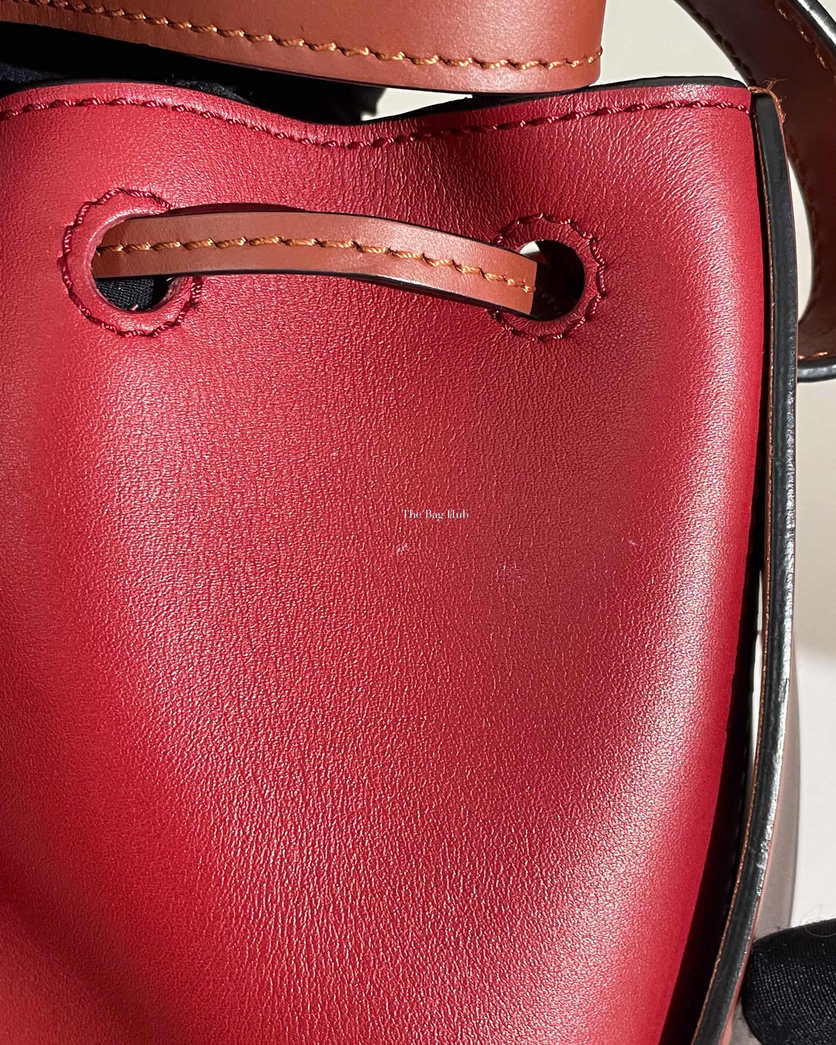 Loewe Red & Brown Leather Small Balloon Bag - 16