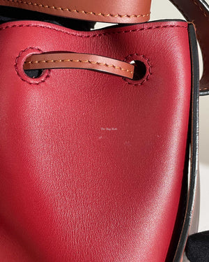 Loewe Red & Brown Leather Small Balloon Bag - 16