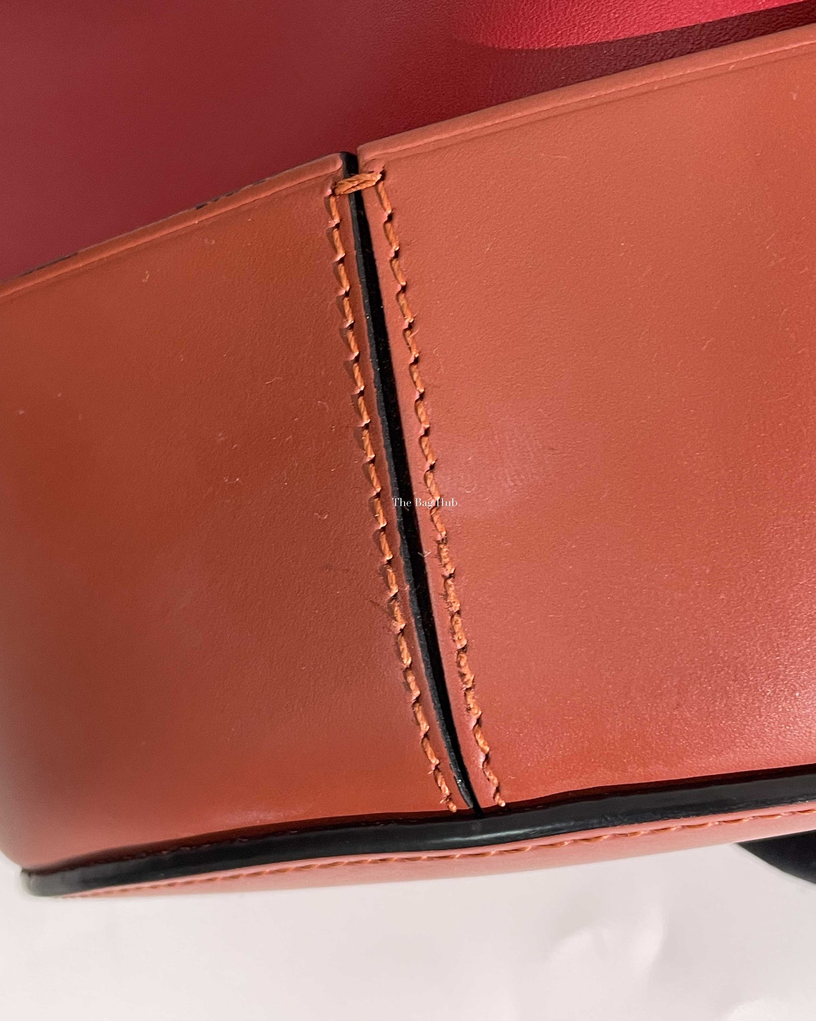 Loewe Red & Brown Leather Small Balloon Bag - 17