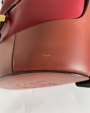 Loewe Red & Brown Leather Small Balloon Bag - 18