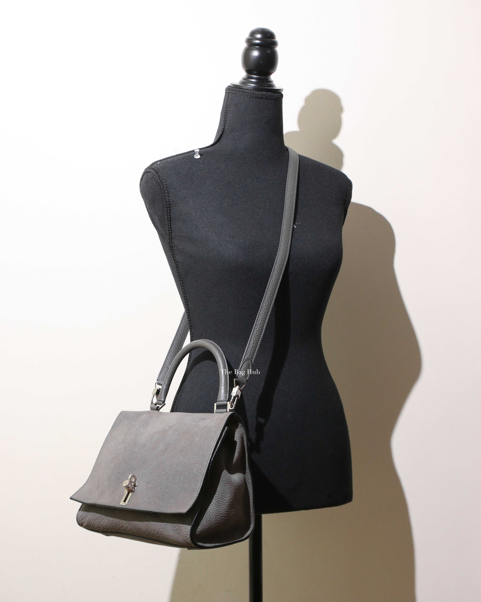 Moynat Gray Suede Danse PM Bag