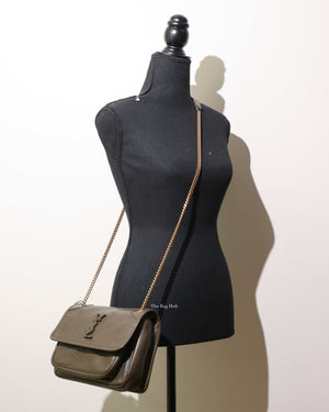 Saint Laurent Dark Green Niki Baby Chain Bag