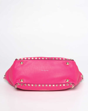 Valentino Pink Leather Rockstud Trapeze Small Crossbody Bag – On Que Style