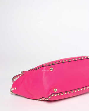 Valentino Hot Pink Leather Rockstud Small Trapeze Bag-7