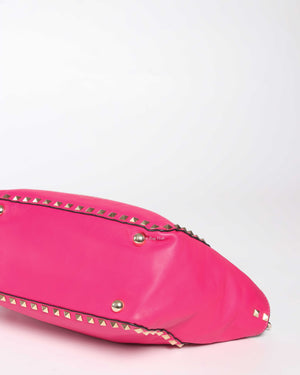 Valentino Hot Pink Leather Rockstud Small Trapeze Bag-10