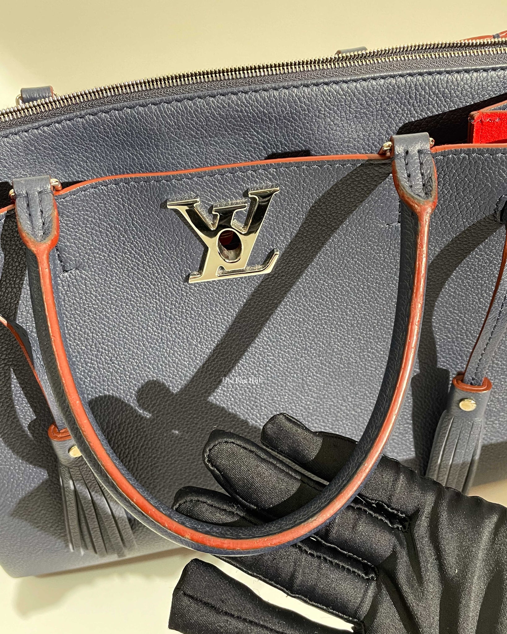 Louis Vuitton Navy Blue/Red Lockmeto Bag