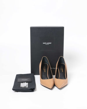 Saint Laurent Nude Leather Paris Pumps Size 37