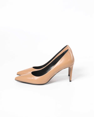 Saint Laurent Nude Leather Paris Pumps Size 37