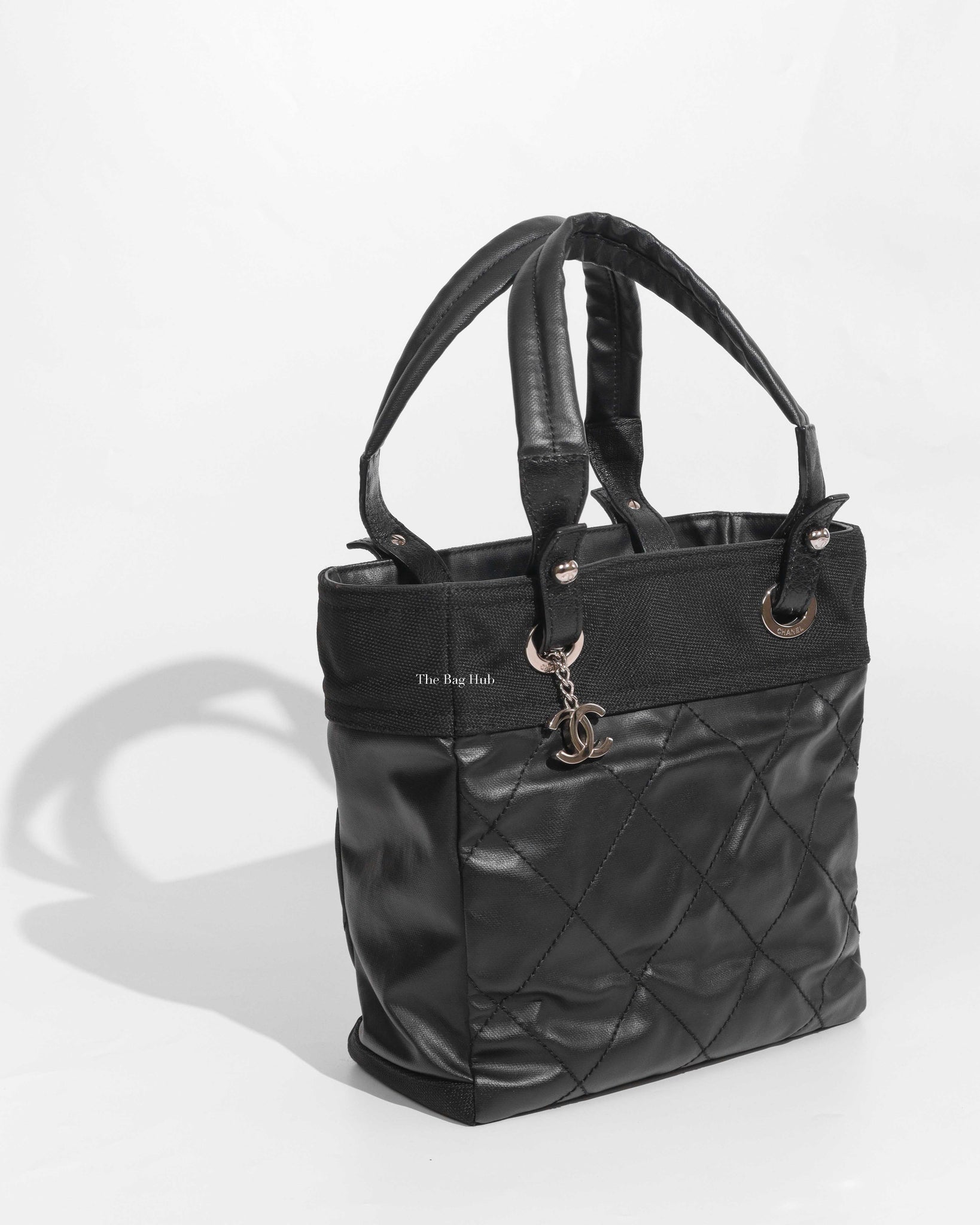 Chanel Black Quilted Coated and Canvas Paris Biarritz Petite