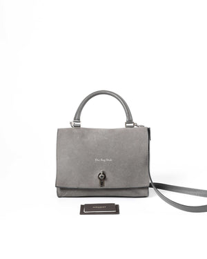 Moynat Gray Suede Danse PM Bag