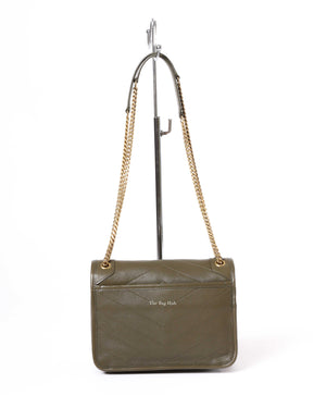 Saint Laurent Dark Green Niki Baby Chain Bag