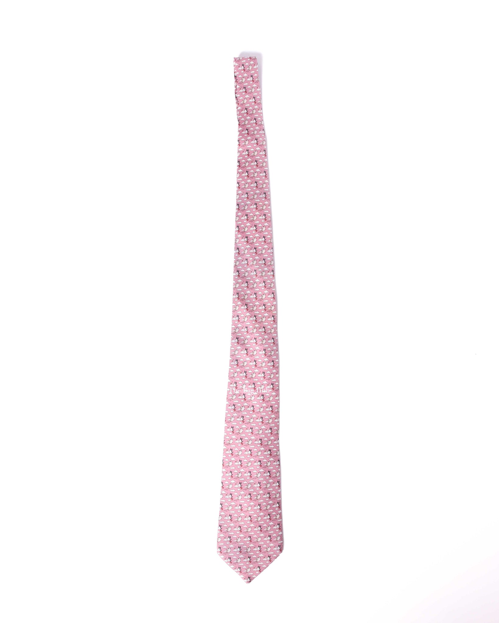 Hermes Pink Silk Tie