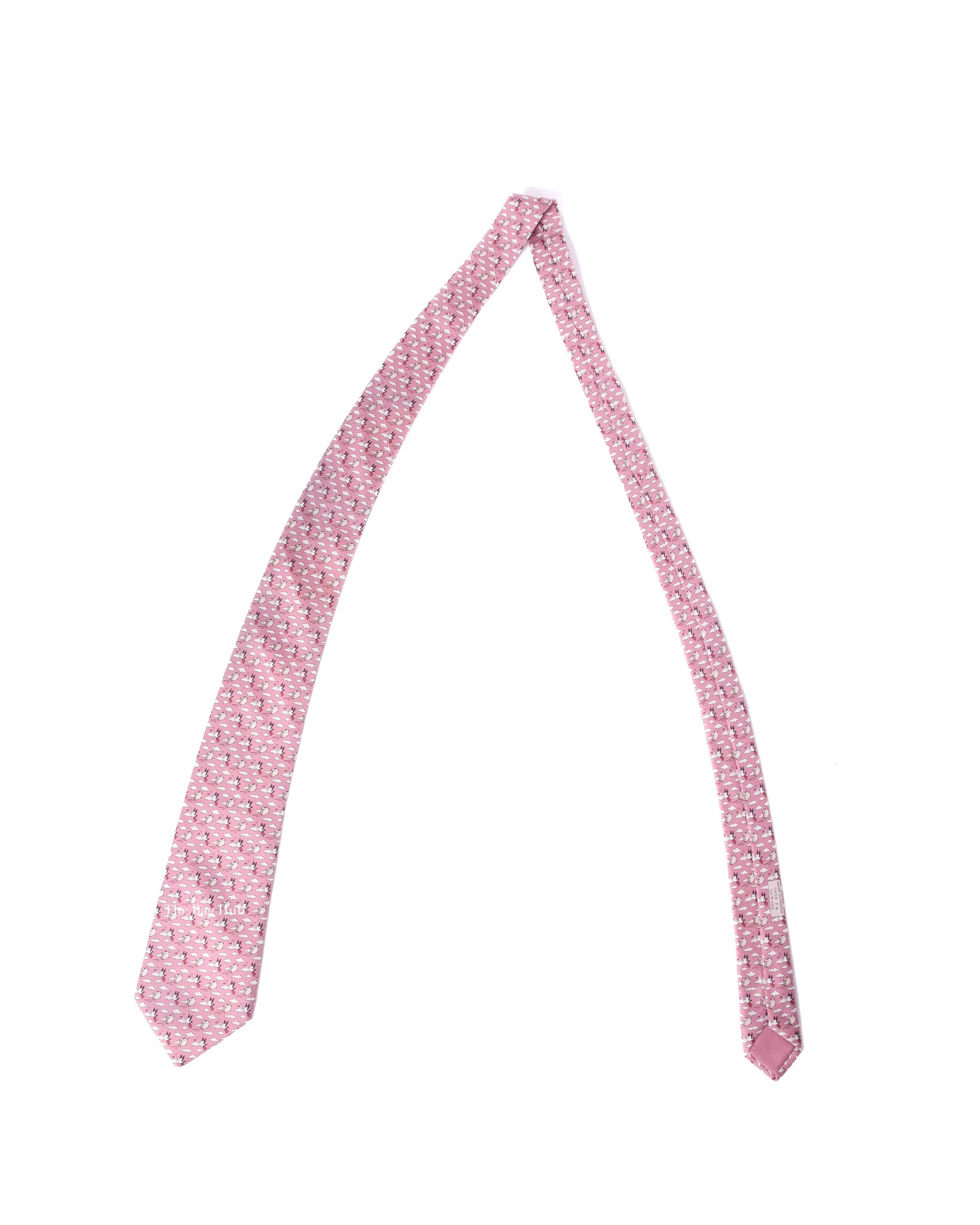 Hermes Pink Silk Tie