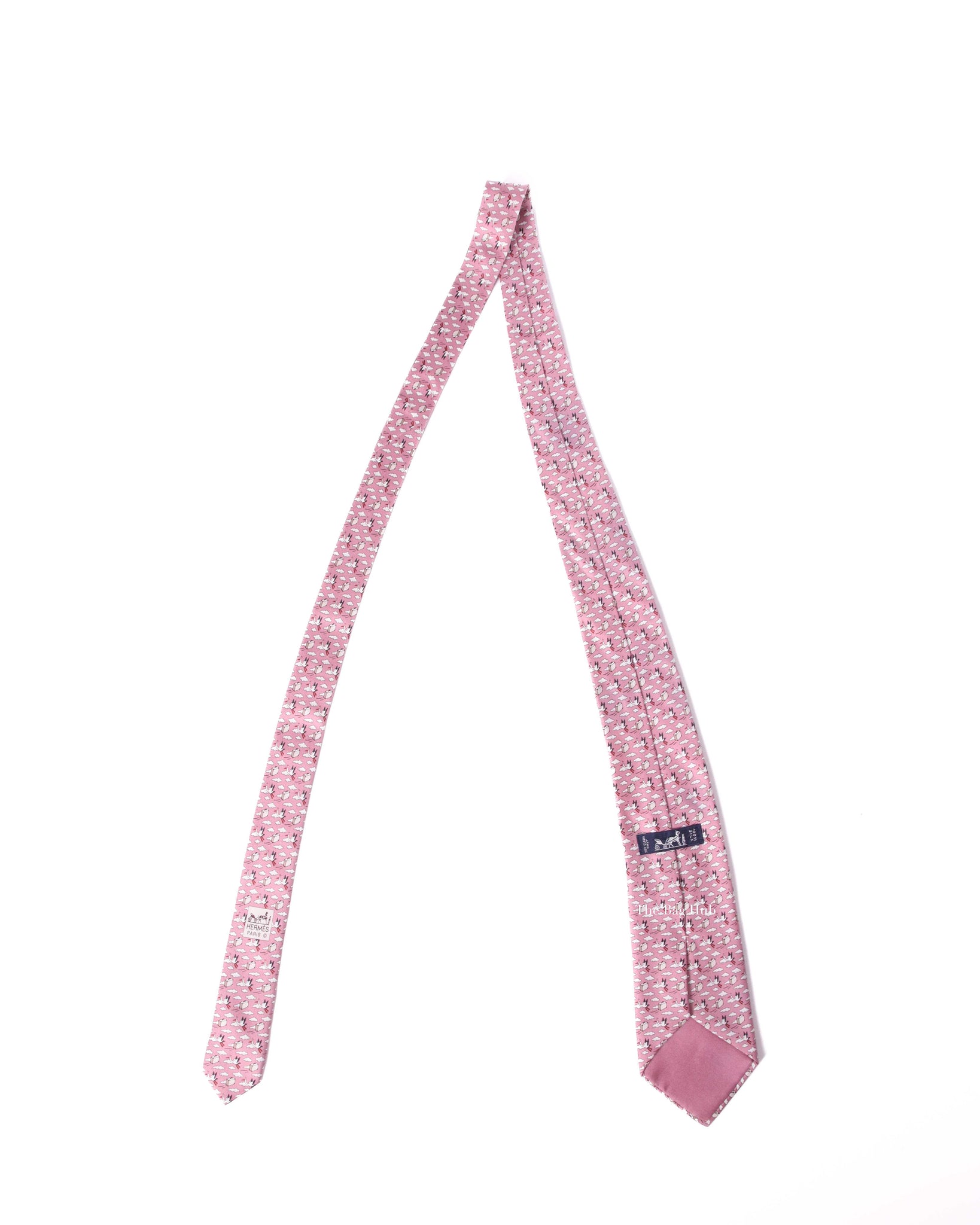 Hermes Pink Silk Tie