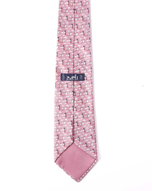 Hermes Pink Silk Tie