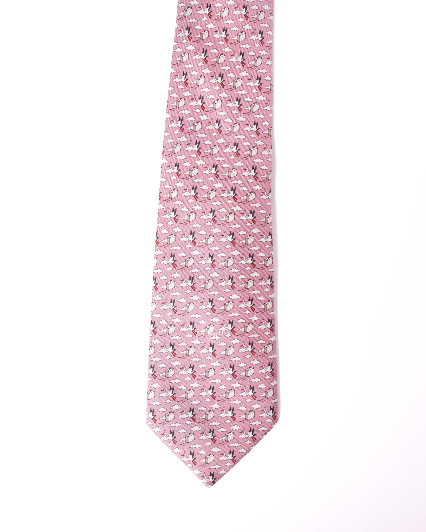 Hermes Pink Silk Tie