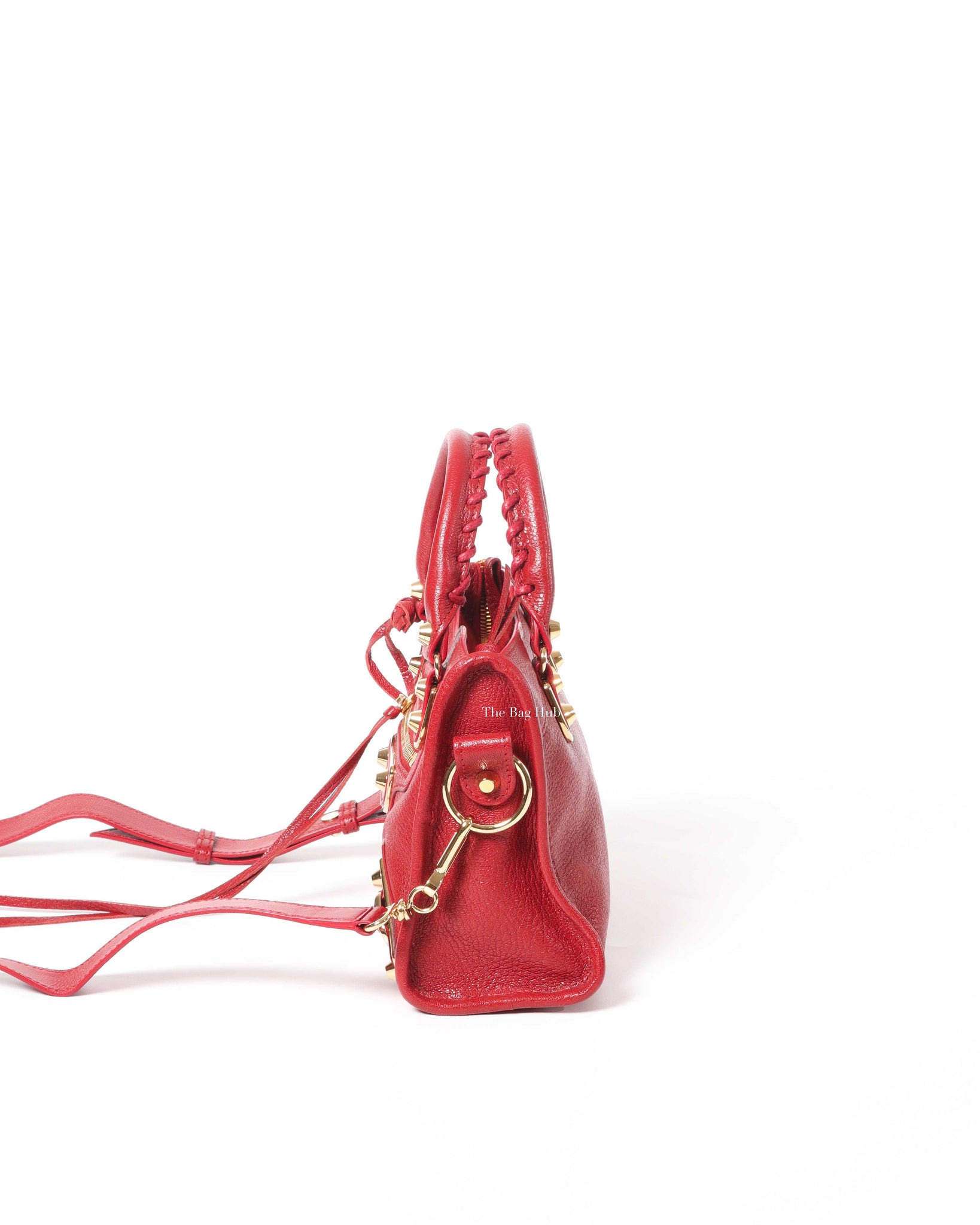 Balenciaga Red Classic Metallic Edge Mini City Bag
