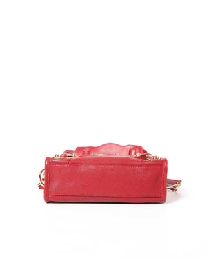 Balenciaga Red Classic Metallic Edge Mini City Bag