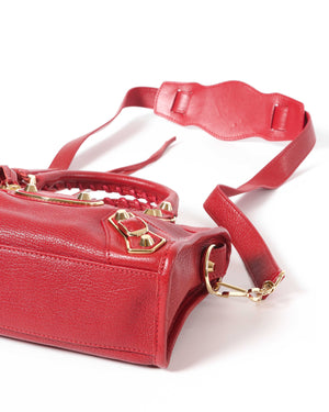Balenciaga Red Classic Metallic Edge Mini City Bag