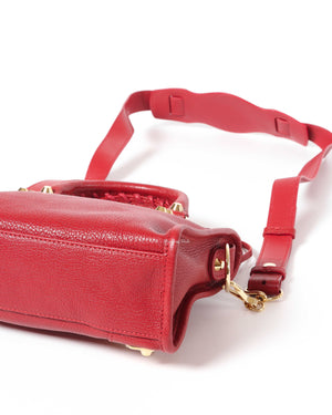 Balenciaga Red Classic Metallic Edge Mini City Bag