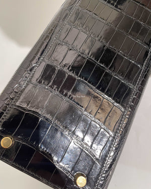 Hermes Black Crocodile Kelly 32 Bag