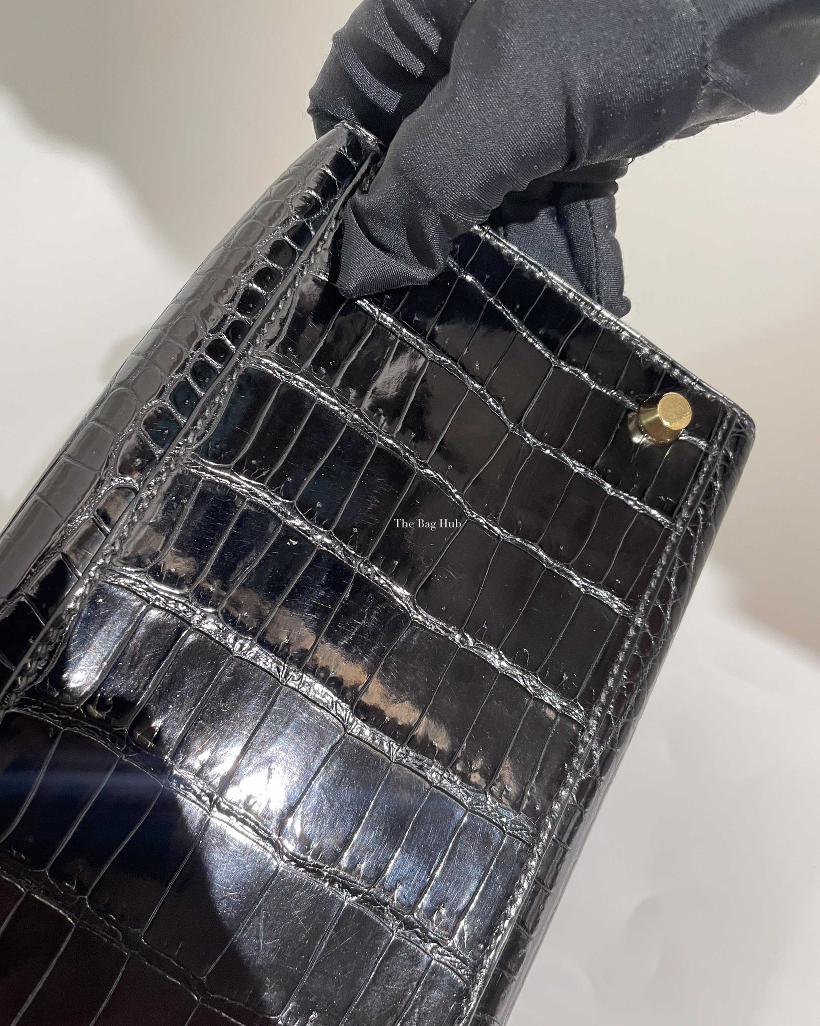 Hermes Black Crocodile Kelly 32 Bag