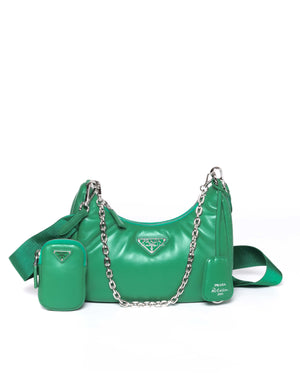 Prada Green Mango Padded Nappa-Leather Re-Edition 2005-2