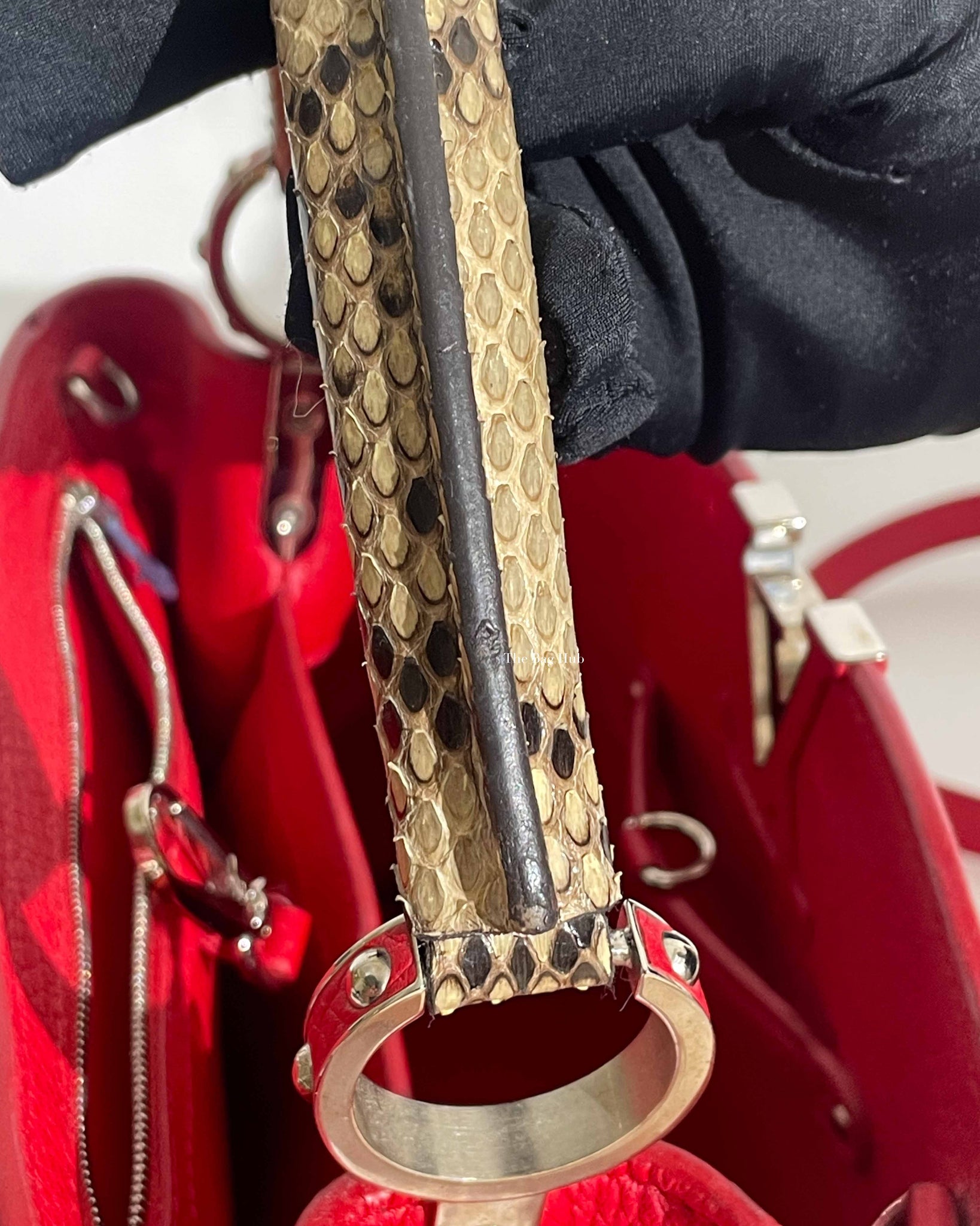 Louis Vuitton Red/Snakeskin Capucines MM Bag-24
