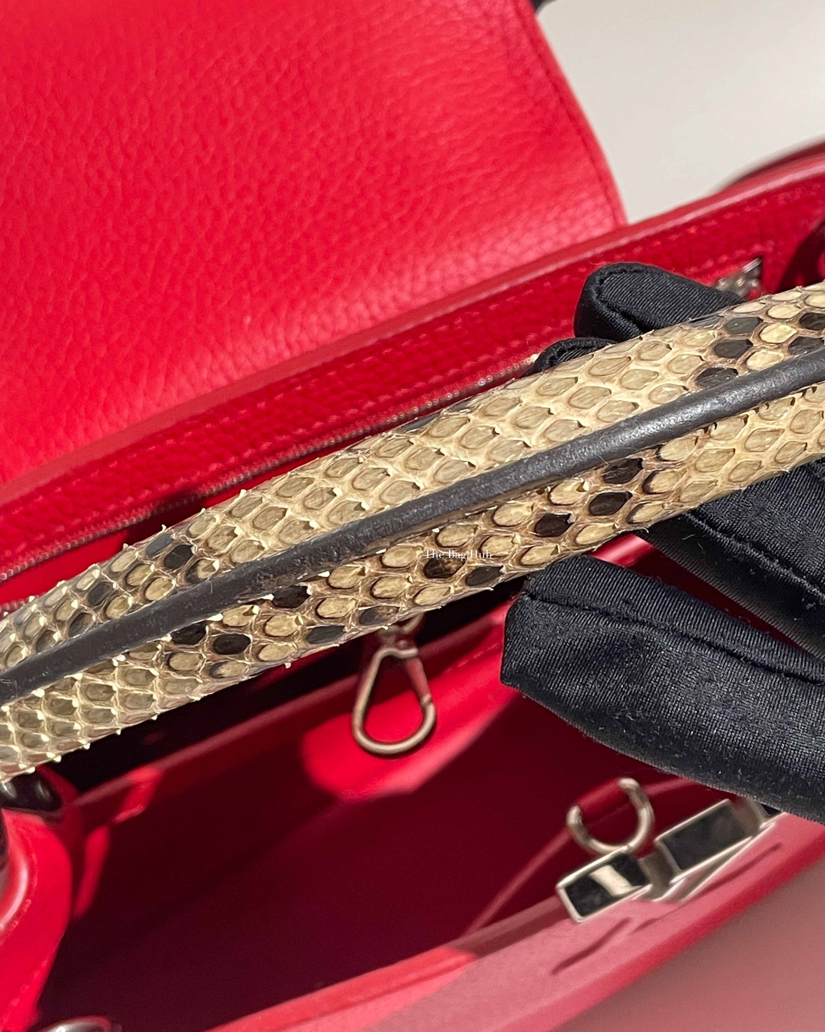 Louis Vuitton Red/Snakeskin Capucines MM Bag-25