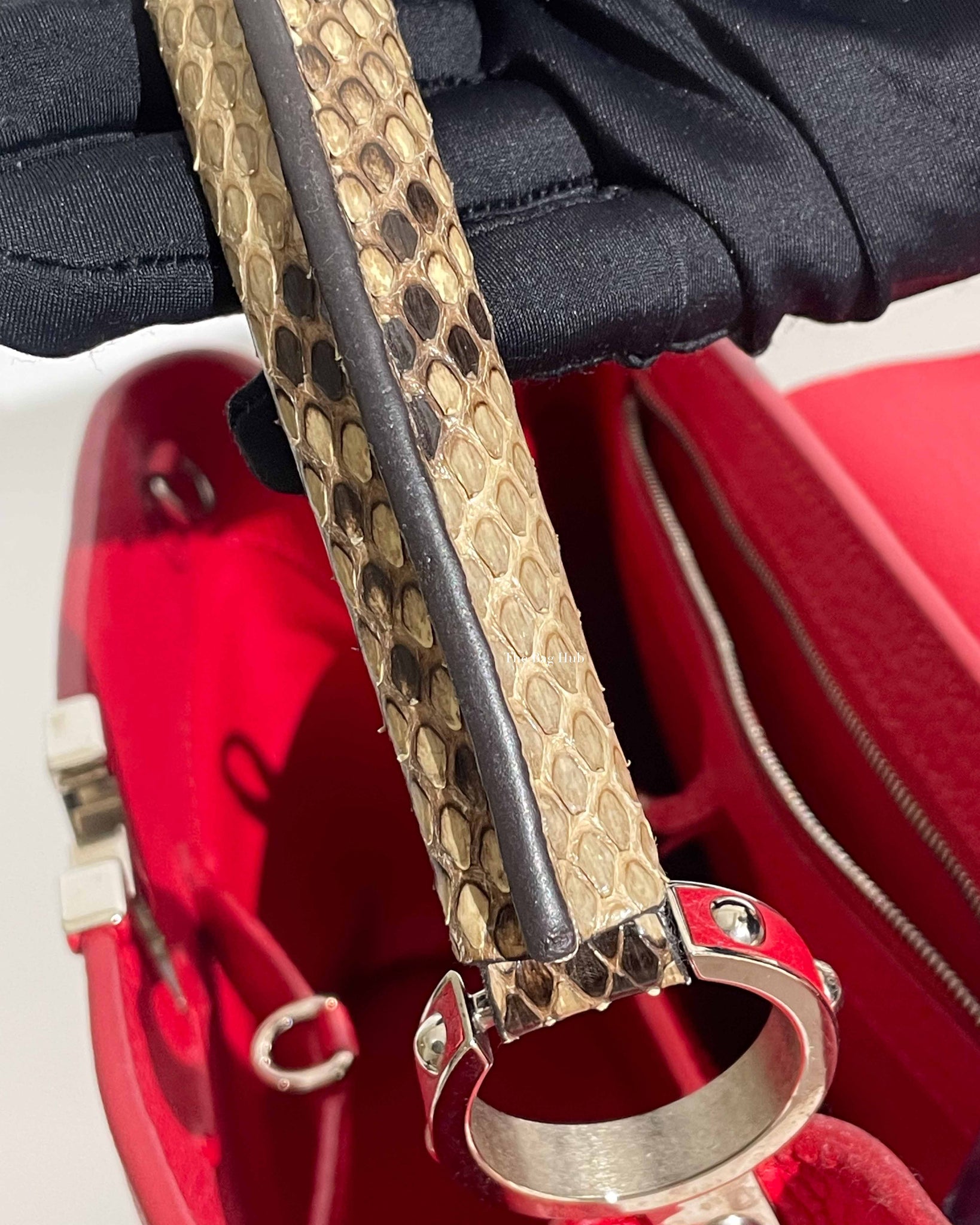Louis Vuitton Red/Snakeskin Capucines MM Bag-26