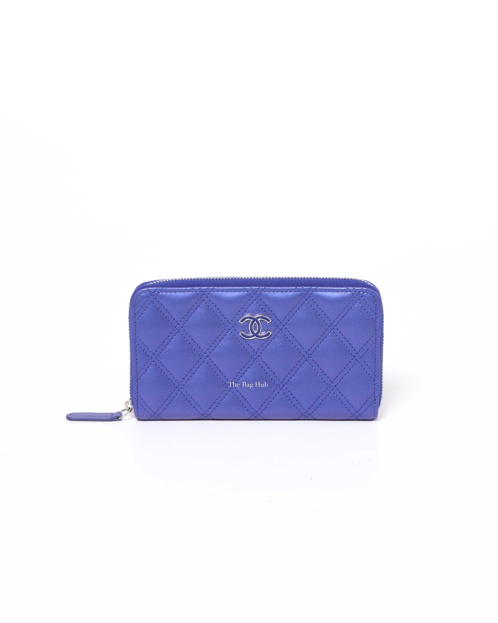 Chanel Blue Quilted Lambskin Zip Around Wallet Q6ADVD1IBB005