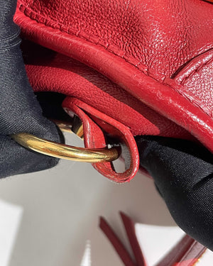 Balenciaga Red Leather Classic Metallic Edge Mini City Bag-24