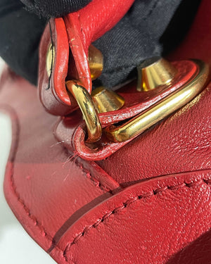 Balenciaga Red Leather Classic Metallic Edge Mini City Bag-25